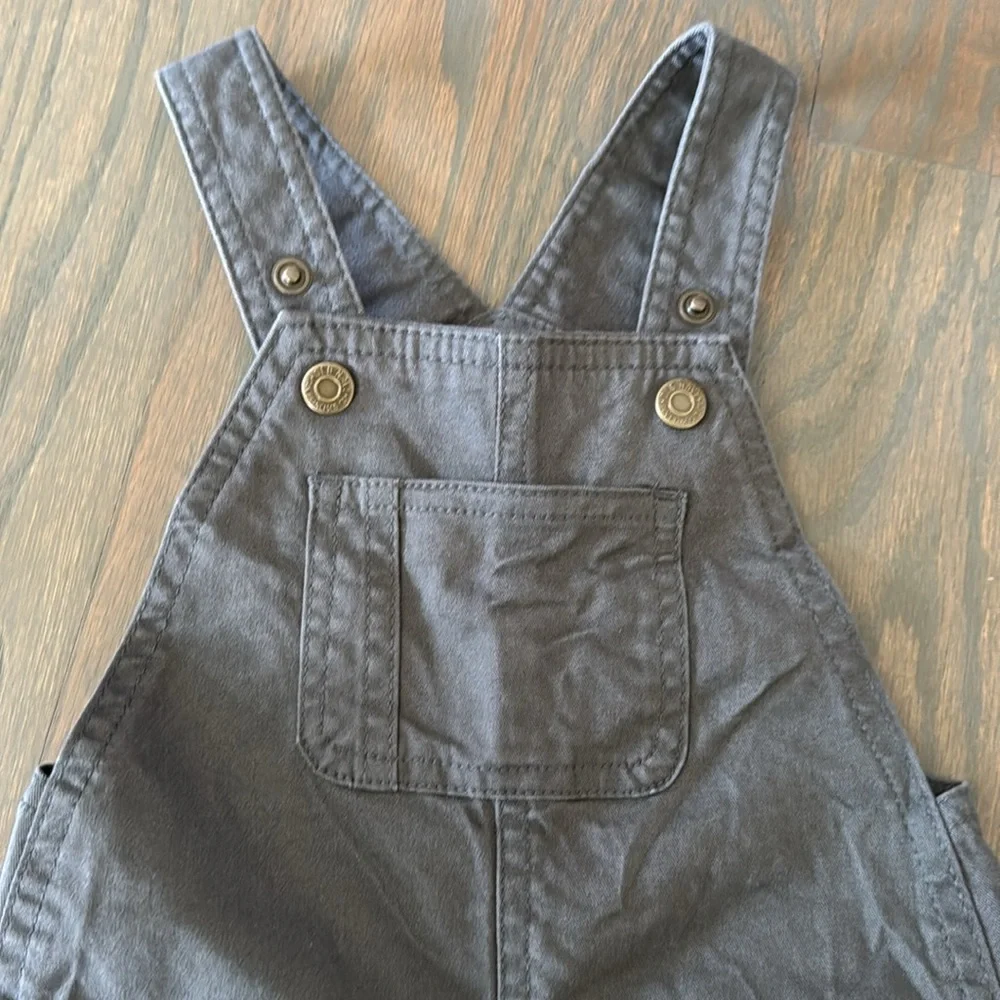 Old Navy Baby Gray Twill Overalls Unisex 3-6M